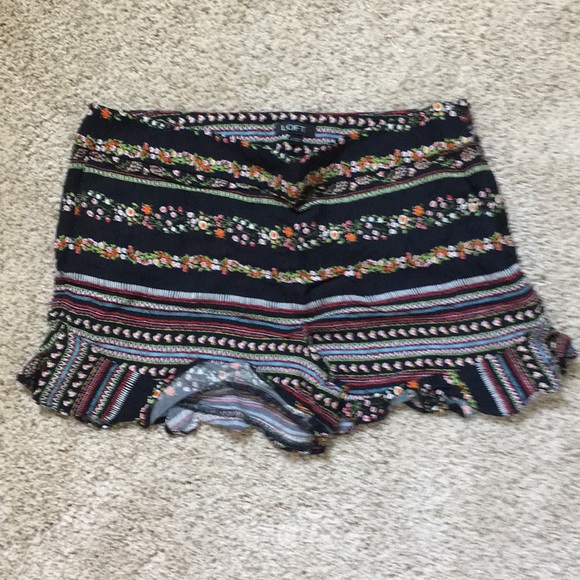 loft ruffle shorts